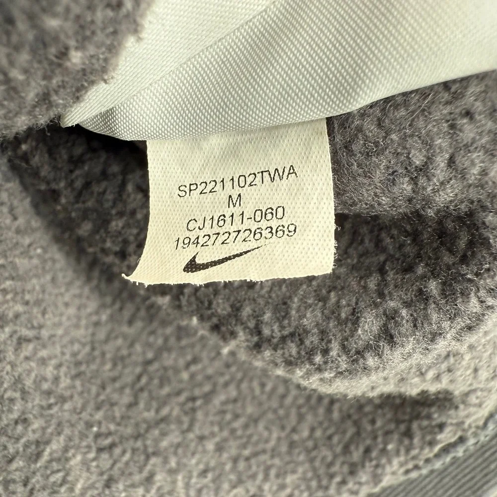 Nike Mens Gray Pullover Hoodie Sweatshirt Long Sleeve Pocket Logo Size M‎